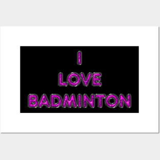 I Love Badminton - Pink Posters and Art